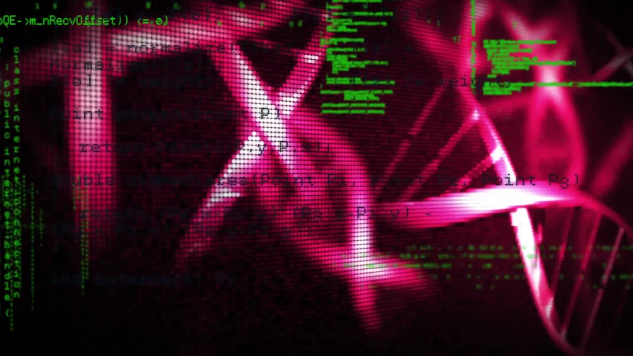 animación de cadenas de adn y procesamiento de datos científicos