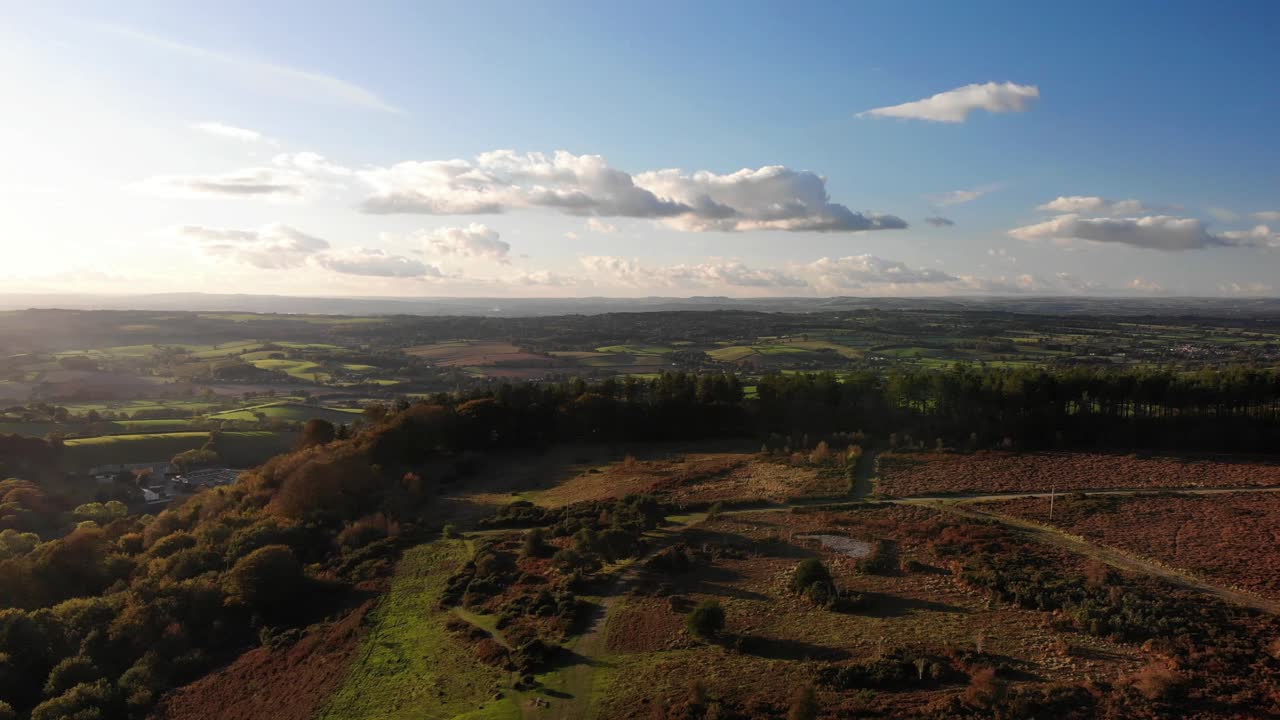 다트무어 데본 영국 영국을 향해 보이는 firebeacon 언덕 sidmouth에서 공중 전방 보기