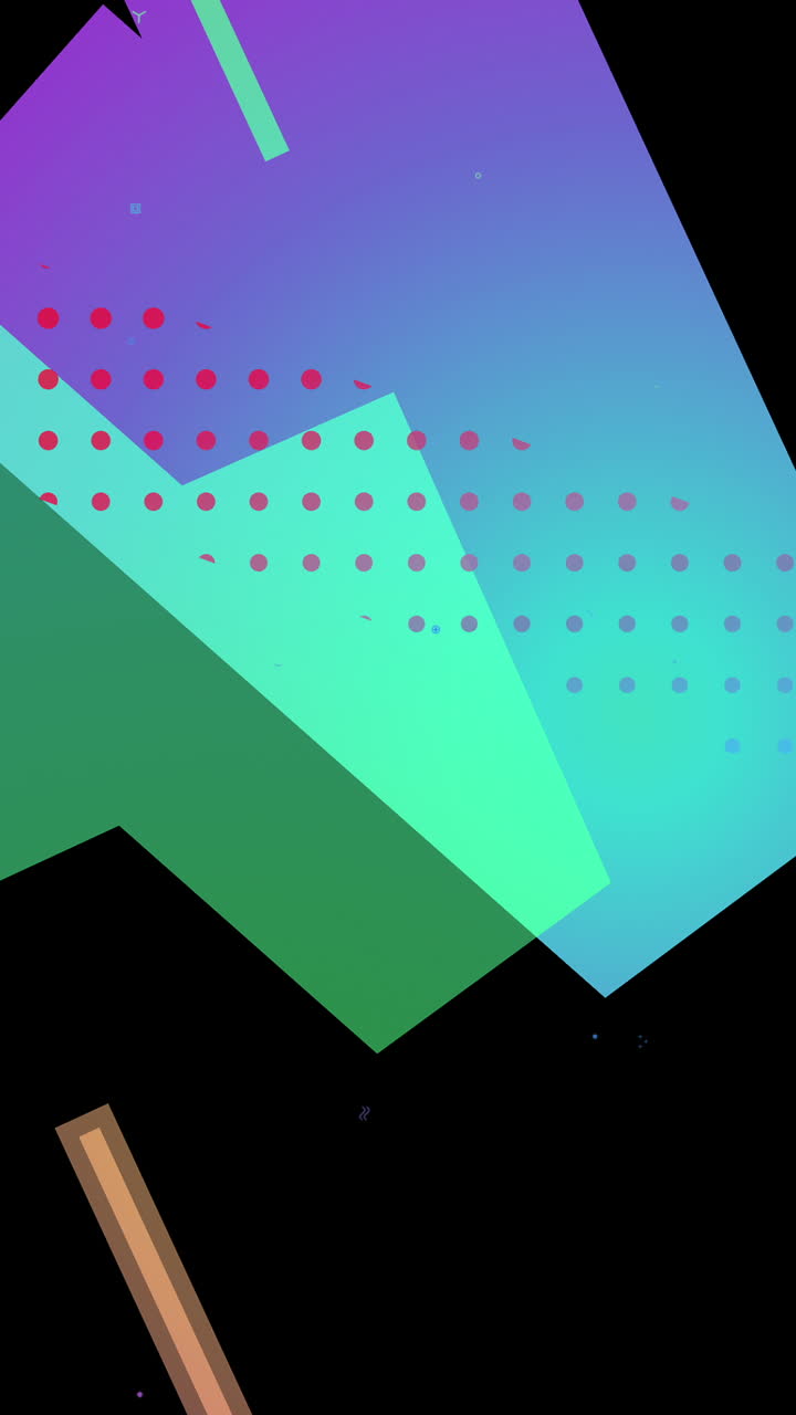 Colorful Abstract Geometric Motion Graphics on Black Background