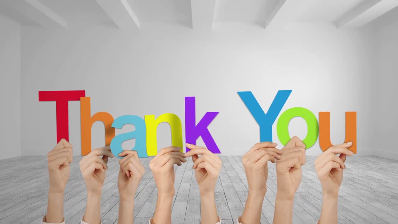 손을 들고 고마워요