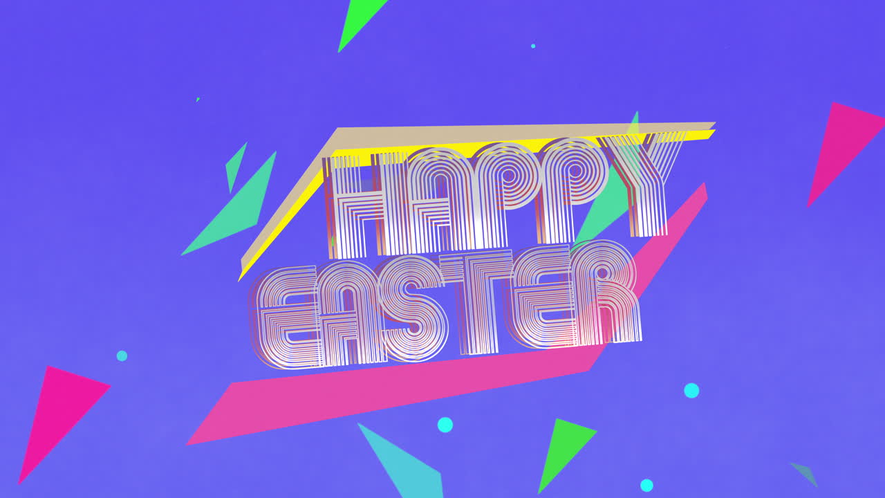 Arte digitale vivace Buona Pasqua con forme geometriche audaci e font elegante