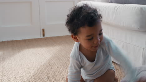 cute-baby-playing-with-teddy-bear-toy-at-home-happy-toddler-having-fun-enjoying-childhood-4k