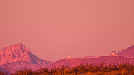 Landscape-timelapse-in-Andacollo,-Coquimbo,-Chile,-starting-at-sunset-going-into-night