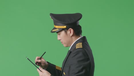 pilot using digital tablet