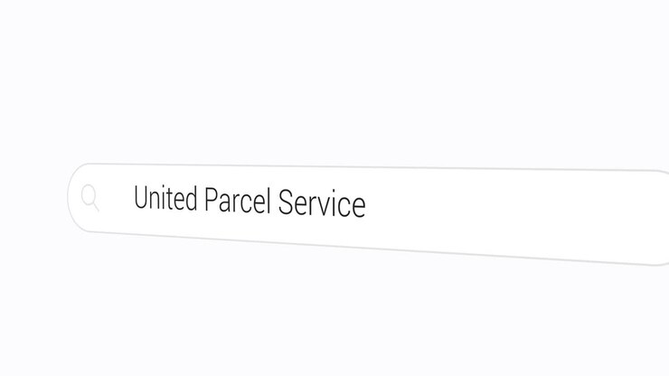 Typing United Parcel Service on the Search Engine