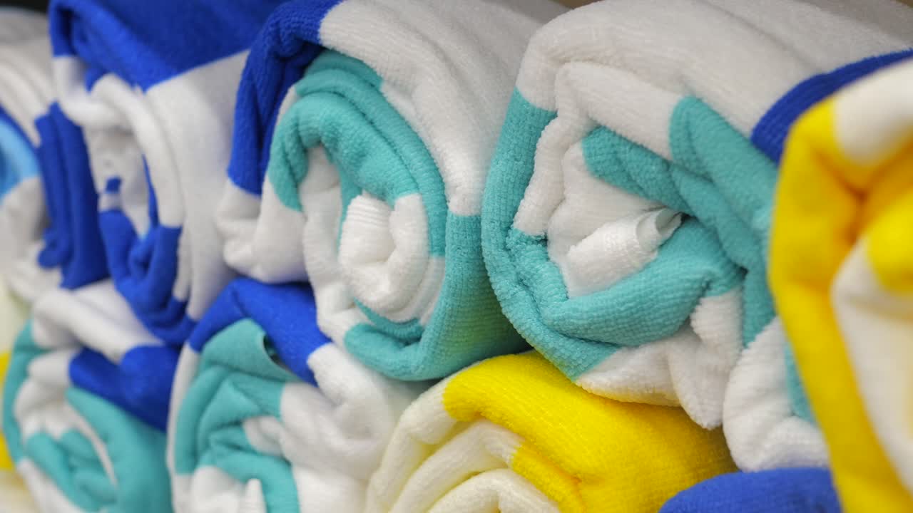 Rolled and Stacked Striped Towels