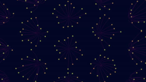 Futuristic squares in rows with neon dots 1