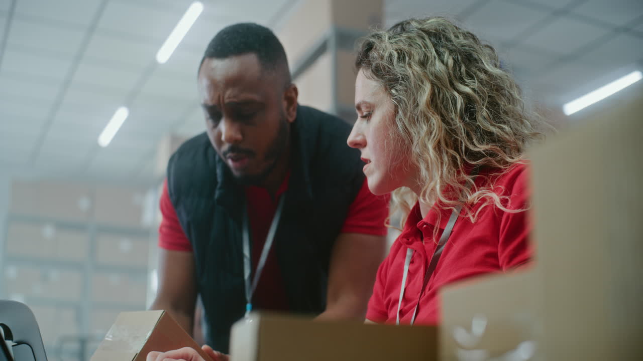 Warehouse Workers Discussing Order Fulfillment