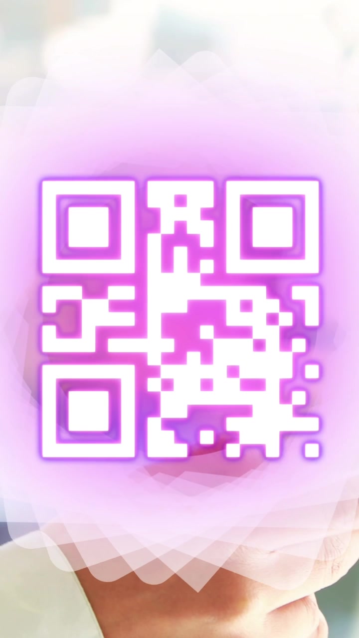 Glowing QR Code Appears in Hands Holding a Smartphone