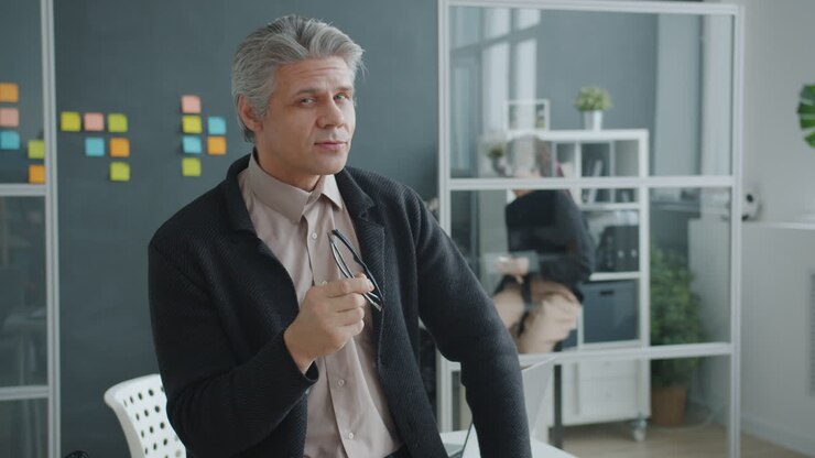 L'uomo d'affari nell'ufficio moderno