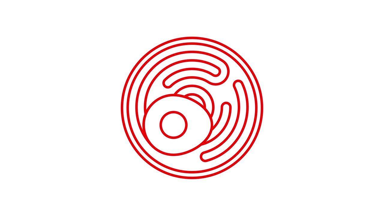 Dynamic Red Line Drawing Abstract Circle Animation