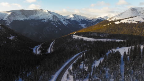 aerial views of winding roads in the colorado rocky mountains