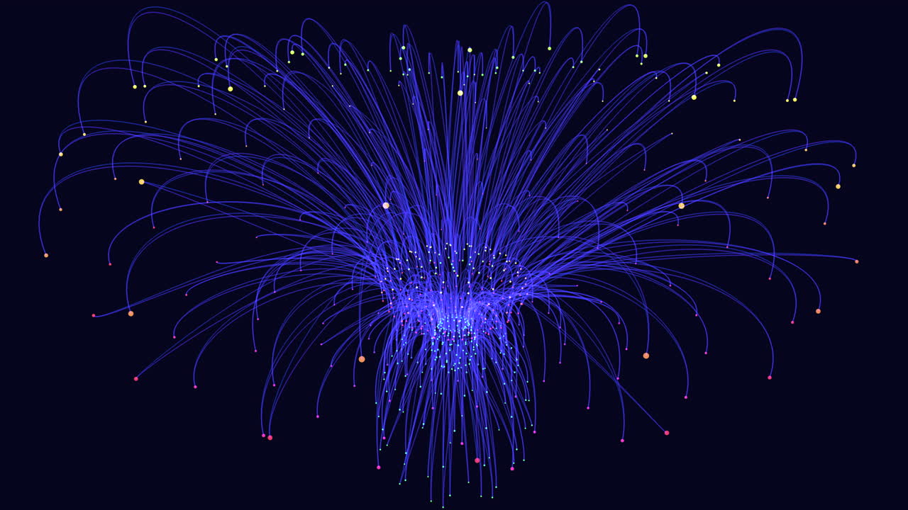 Captivating blue firework explodes in night sky