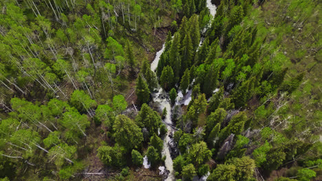 Drohnen-Enthüllung-Von-Grand-Valley-über-Die-Wasserstraße-Von-Grand-Mesa,-Colorado