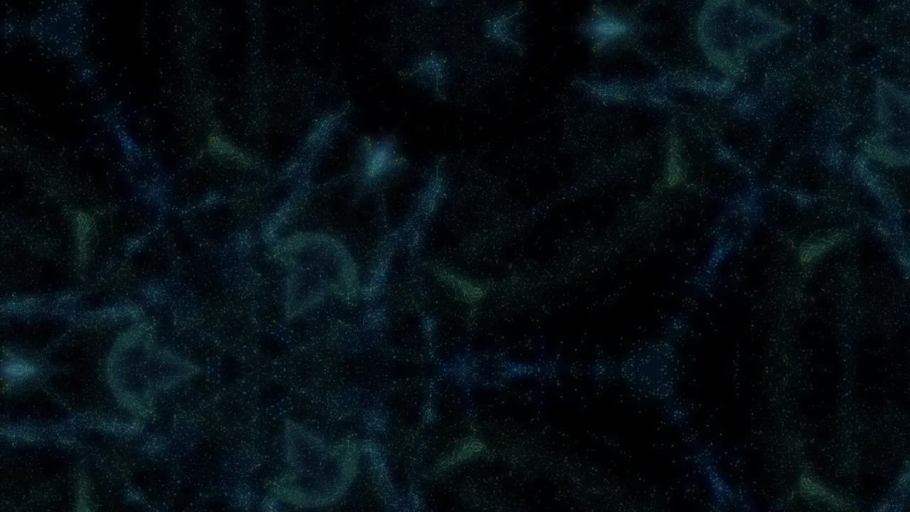 caleidoscopio de partículas. resplandor de partículas. gráficos de movimiento en 4k