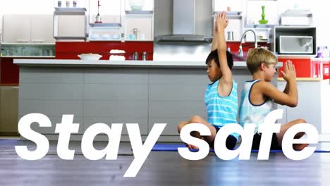 Stay-safe-text-over-children-exercising
