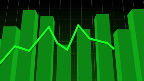 animation of green line and statistics processing over grid