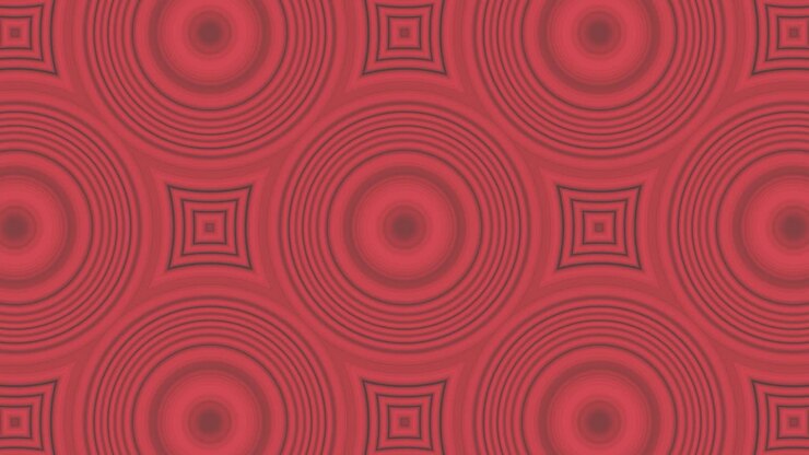 Abstract Geometric Pattern with Red Circles and Squares