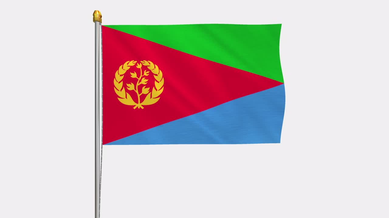 에리트레아의 발이 바람에 날아다니는 루프 비디오, 4k의 느린 동작 비디오, 알파 채널