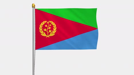 video de bucle de la bandera de eritrea revoloteando en el viento, video en cámara lenta de 4k, con canal alfa
