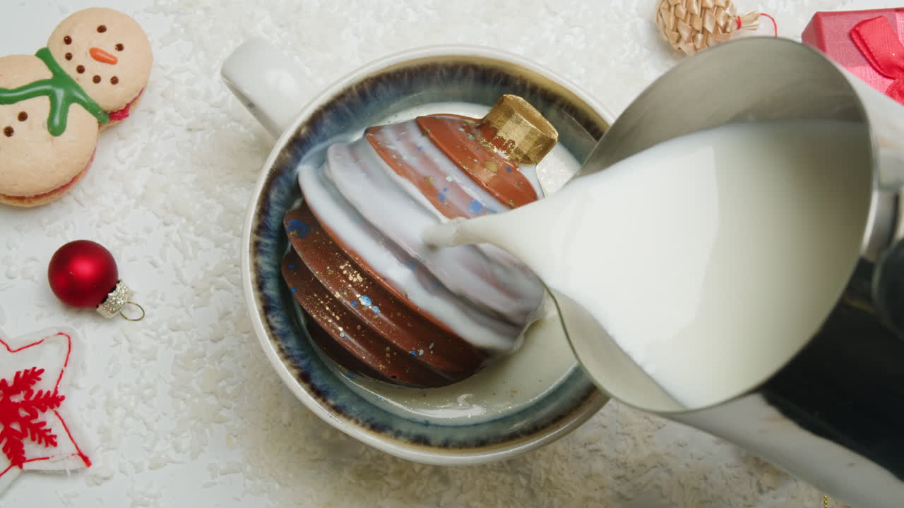 Christmas Hot Chocolate in a Mug with Christmas Ornament