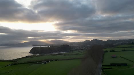 aerial view of a wonderful landscape in a bay with a calm sea