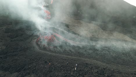 Drohnenantenne-über-Dem-Ausbruch-Des-Vulkans-Pacaya-In-Guatemala