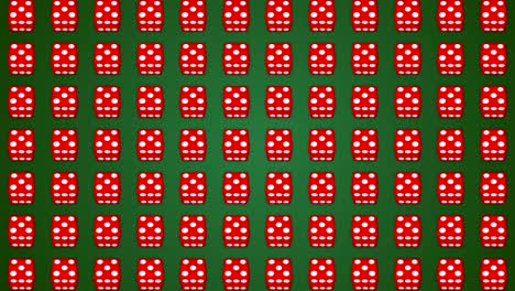 cubos de dados rojos juego de casino fondo verde