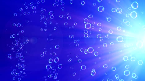 rainbow bubbles on a blue background