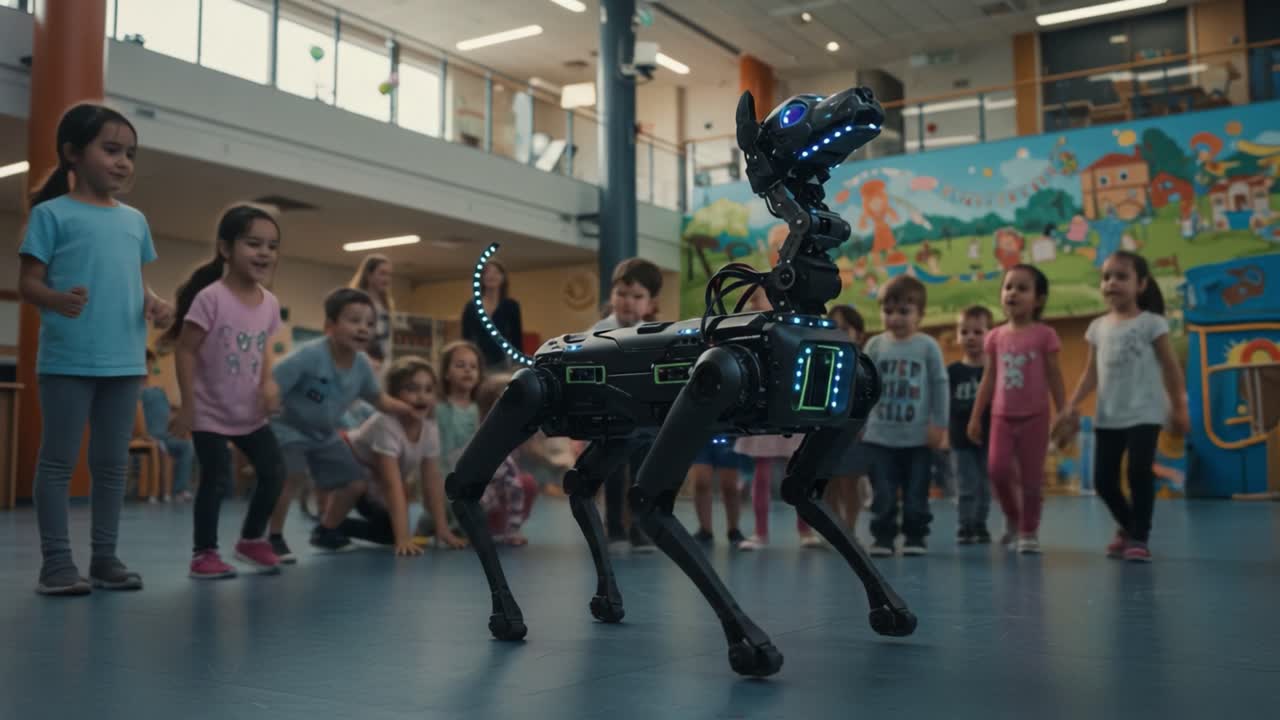Engaging Children in Playful Learning with a Robotic Dog: A Vibrant Interaction in a Classroom Setting