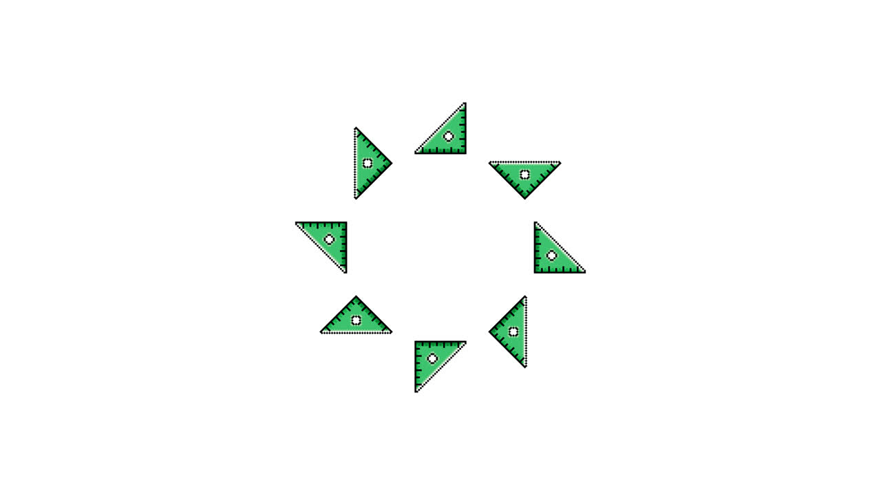 Pixel Art Triangle Ruler Spinning Circle Animated Overlay Transparent 30fps (5)