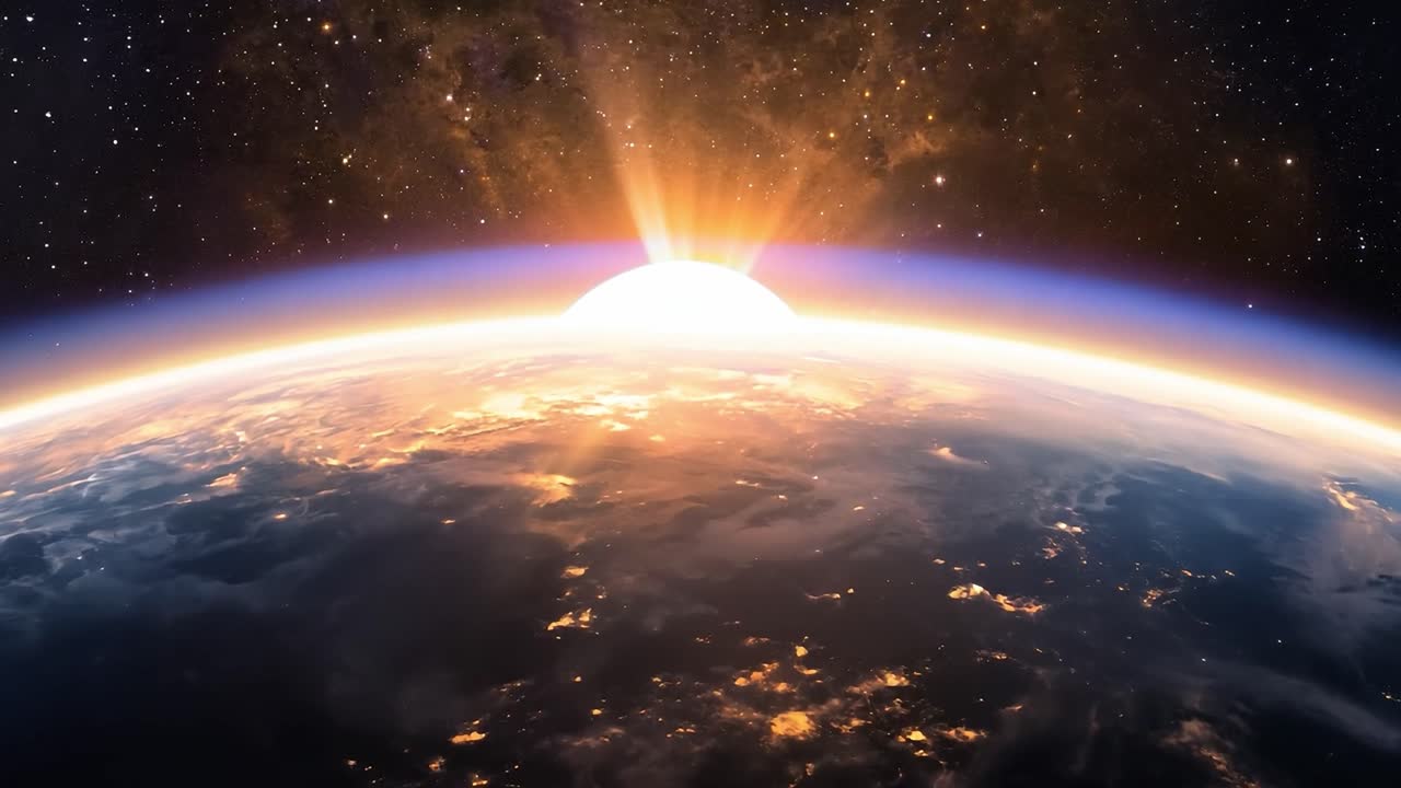 지구 위의 해가 뜨는 것