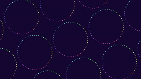 a captivating seamless pattern of interconnected circles in various shades of purple, blue, and green on a dark background, forming a mesmerizing circular design