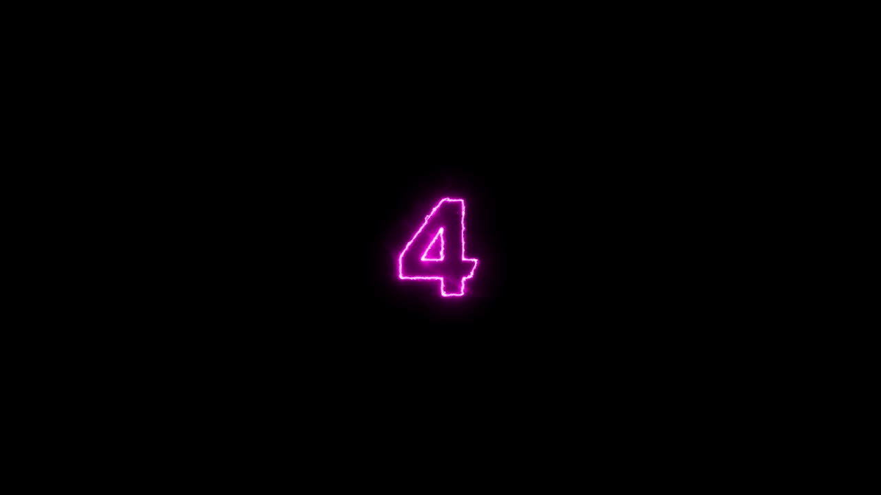 glowing countdown nummer 0 tot 10