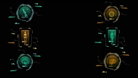 Animation-of-scopes-and-scientific-data-processing-over-black-background