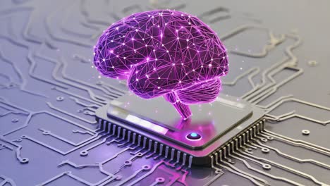 artificial intelligence brain on a computer chip