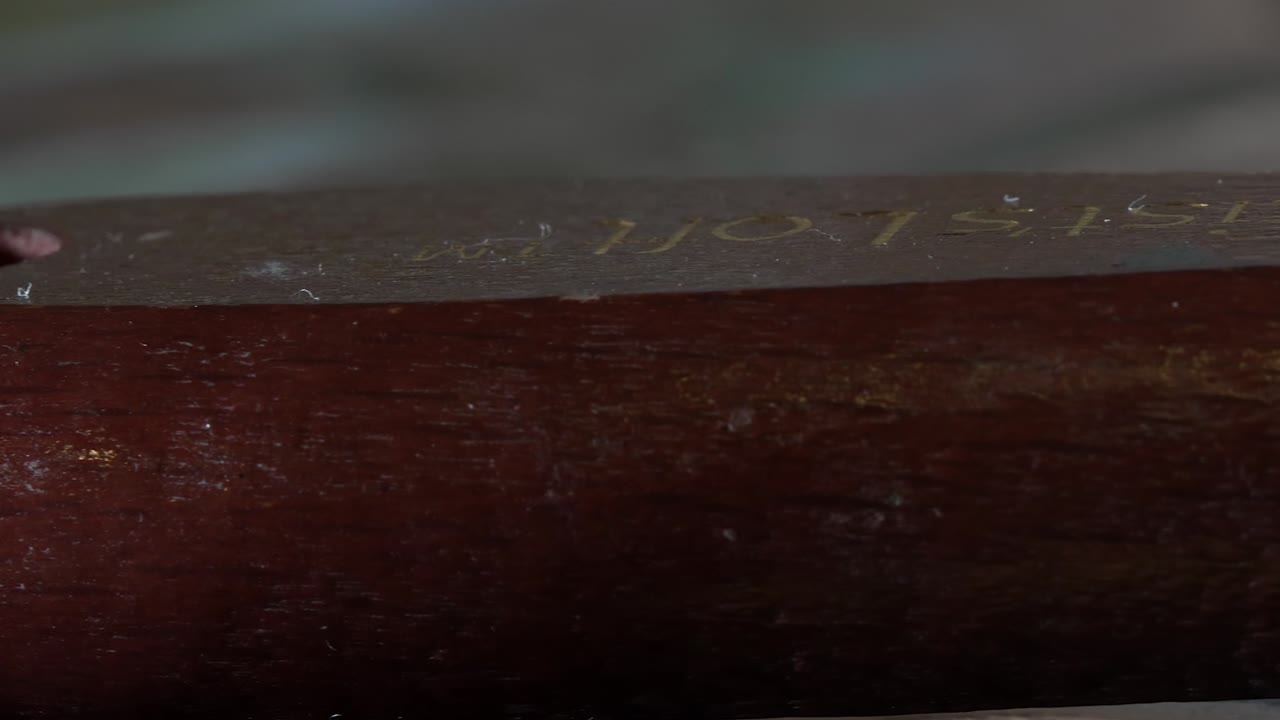 그림 팔레트 칼을 가로질러 매크로 자세한 클로즈업 팬