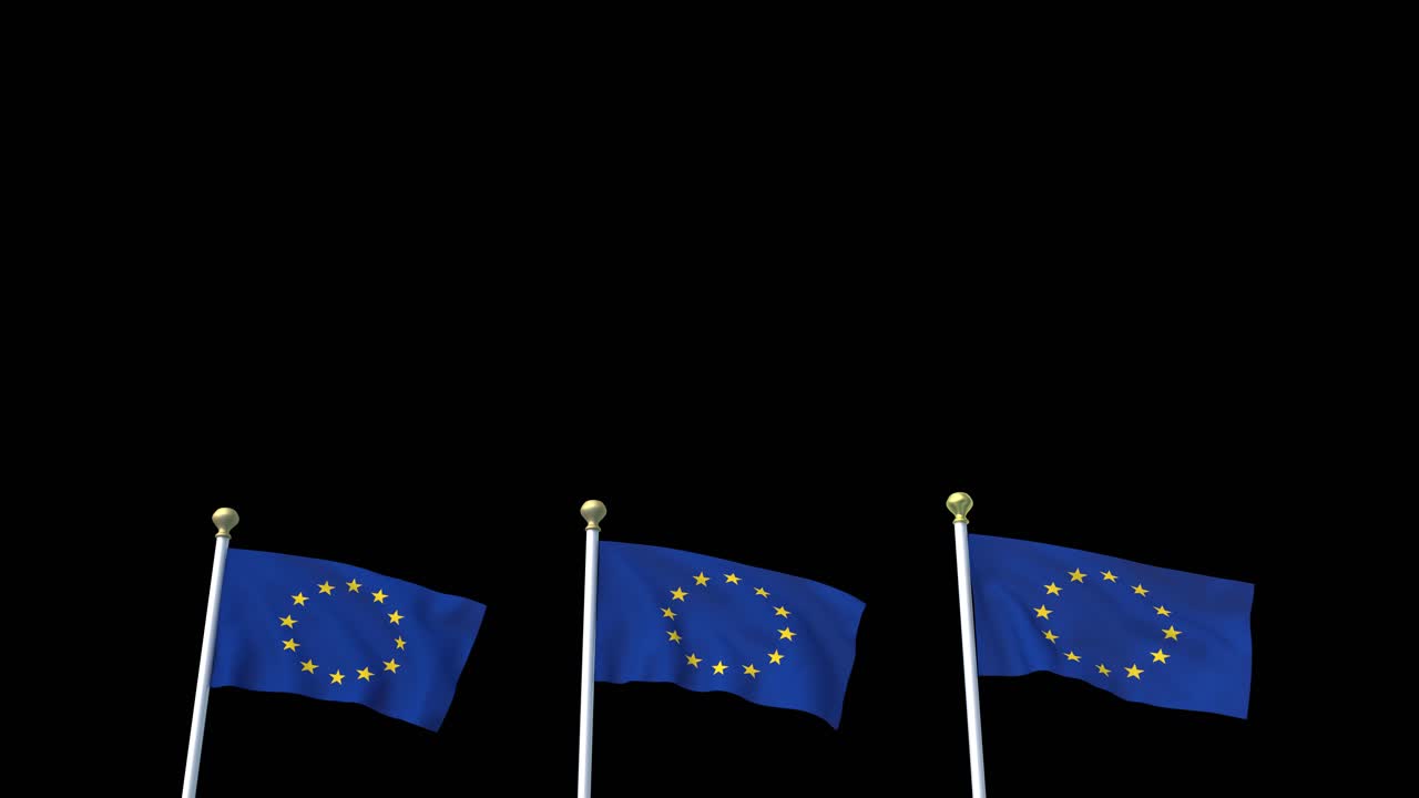 Euro, Europa, bandiera sventolante, Eurozona, UE, Unione Europea 4k