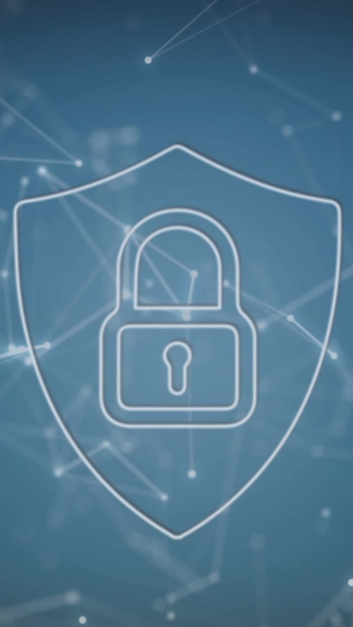 Animazione di una rete di connessioni con icone su una rete di esagoni