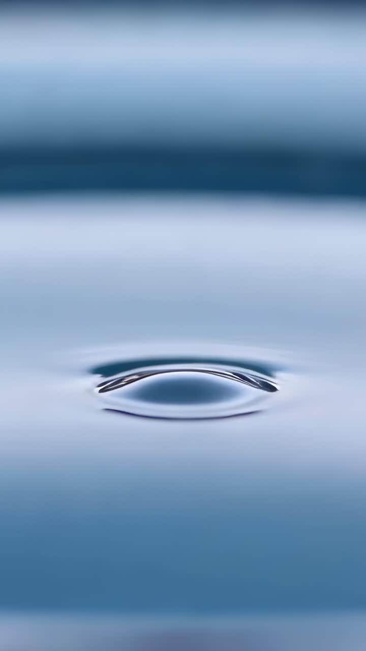 Vertical video: Dropping magenta drop striking clear dish making crown splash, forming filaments