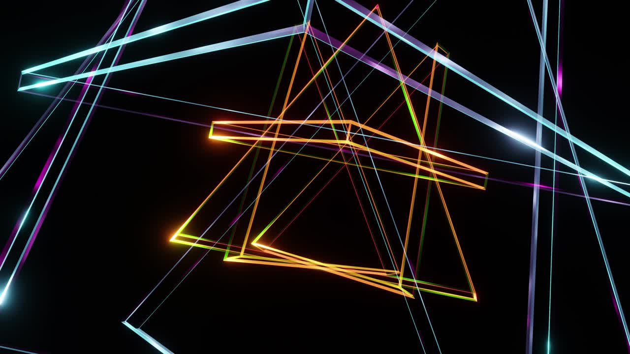Flying iridescent lines with different colors. VJ loop animation for your beautiful videos. For registration of concerts and parties, holidays. Successful creativity