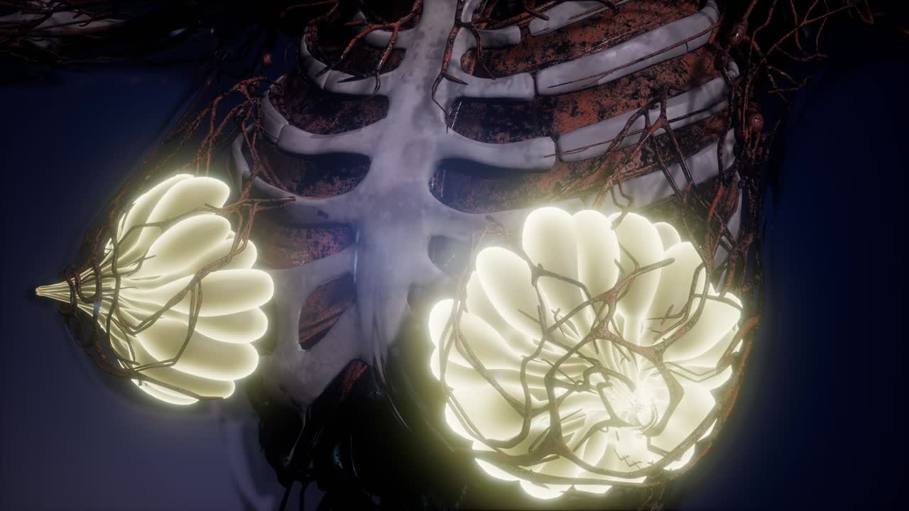 cuerpo humano con brillo visible glándula mamaria