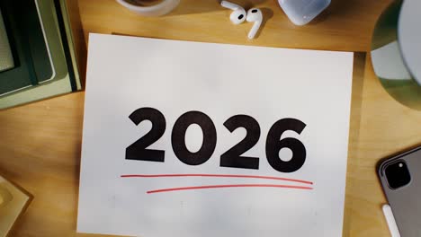 2026 calendar on a desk