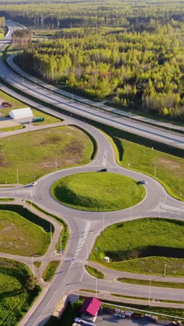 smooth traffic circulation at katlakalns roundabout aerial