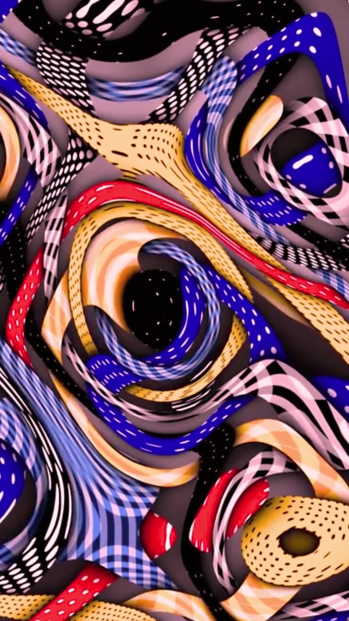 Vibrant Abstract Swirling Ribbons with Patterns Animation