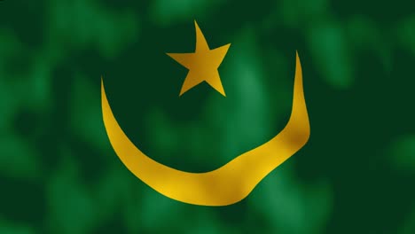 flag of mauritania waving in wind