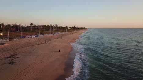 a really cool twisting shot of delray beach and the morning sunrise