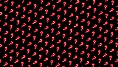 Neon-Christmas-Pattern-Background-of-Candy-Cane-in-Red-White-and-Black-Looping-animation