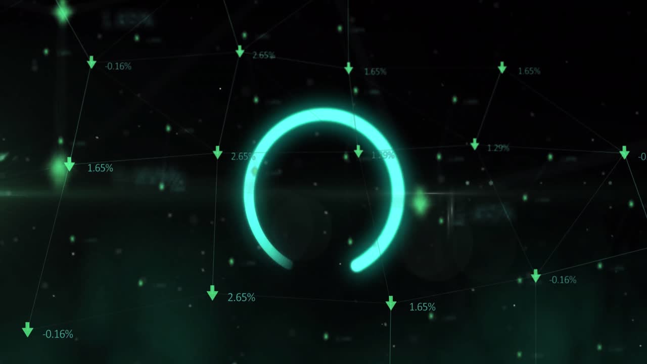 Animation of data loading ring on black background