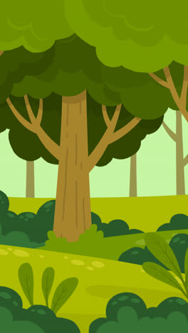 motion graphic of hand drawn flat design forest landscape